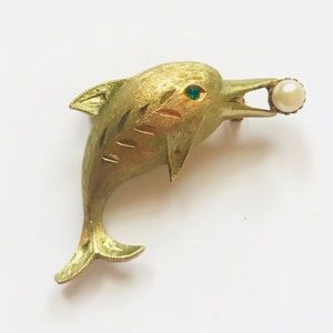 Vintage dolphin brooch